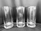 Vintage Set of 3 Anchor Hocking Essex Clear 10-Panel Flat Tumbler Glasses 6 1/2"