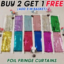 2M-3M FOIL FRINGE TINSEL SHIMMER CURTAIN DOOR WEDDING BIRTHDAY PARTY DECORATIONS