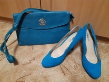 Buffalo High Heels Gr. 39 und Handtasche, Set, türkis