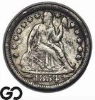 1854-O Seated Liberty Dime, Better New Orleans Issue, XF