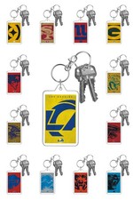 NFL Football Minimalist Distressed Art Style Team Logo Photo Keychain Badge Clip