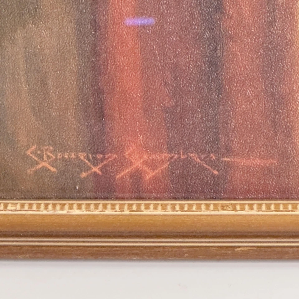 Cámaras vintage años 50 Sagrado Corazón de Jesús impresión marco de madera arte católico MCM Foto 2 de 4