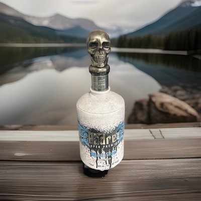 Padre Azul Super Premium Anejo EMPTY Collectible Tequila Bottle SILVER SKULL