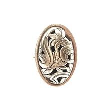 Sterling Silver Oval Filigree Ring Size: 7-8