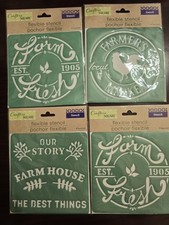 Lot of 4 Crafter s Square Flexible Stencils DIY Craft Supplies NEW