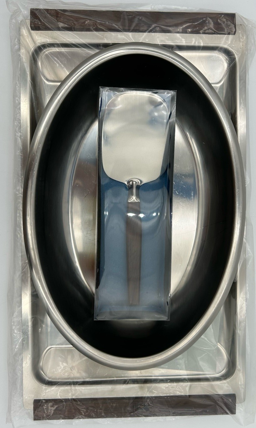 MCM Kalmar Design Server Set Stainless Rosewood Spatula Oval Rectangle Trays Box