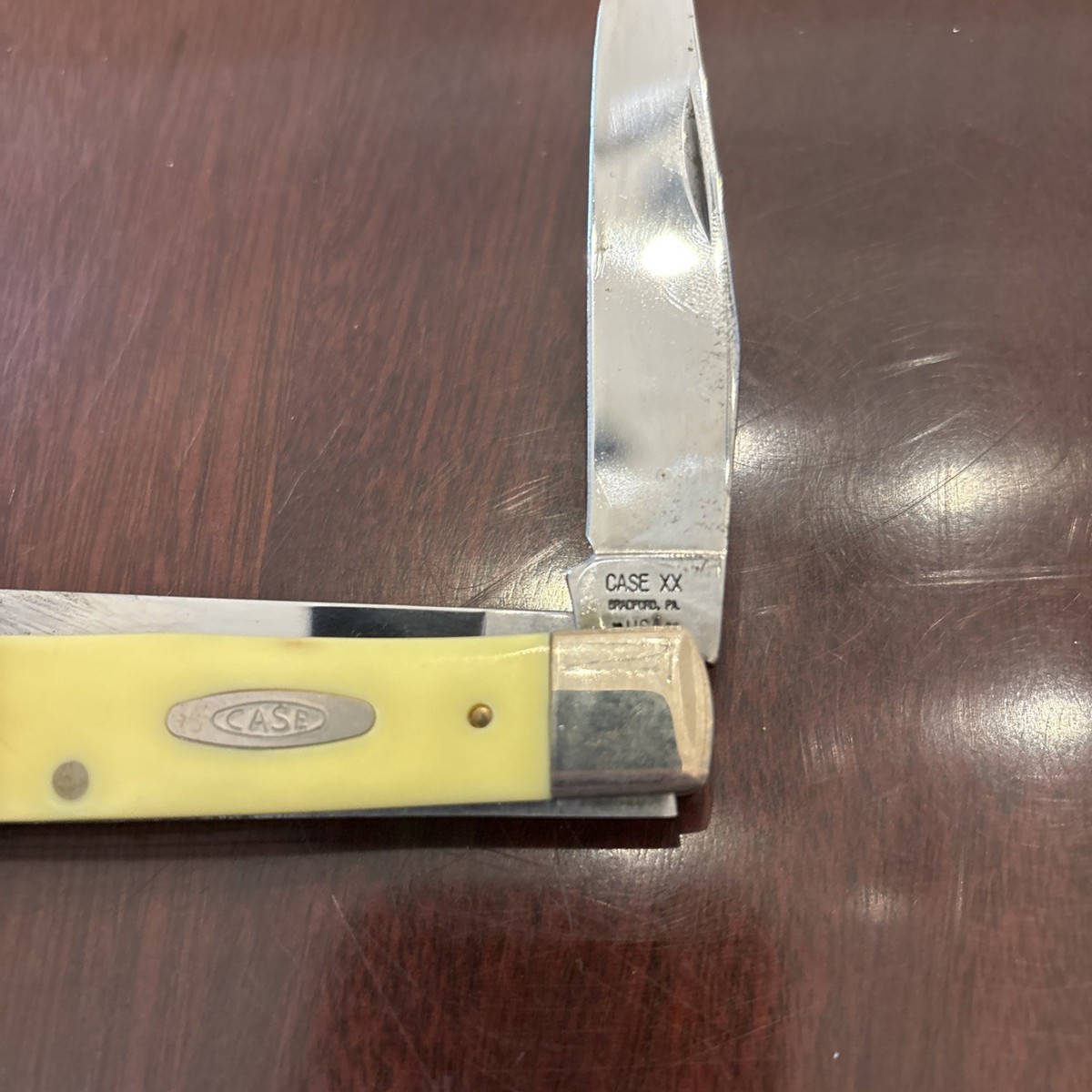 CASE XX 3254 Trapper Pocket Knife Bradford, PA USA 2 Blade Yellow