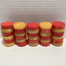 VTG Crisloid 1.5 X 11.3mm Bakelite Backgammon Checkers 480g Red & Butterscotch