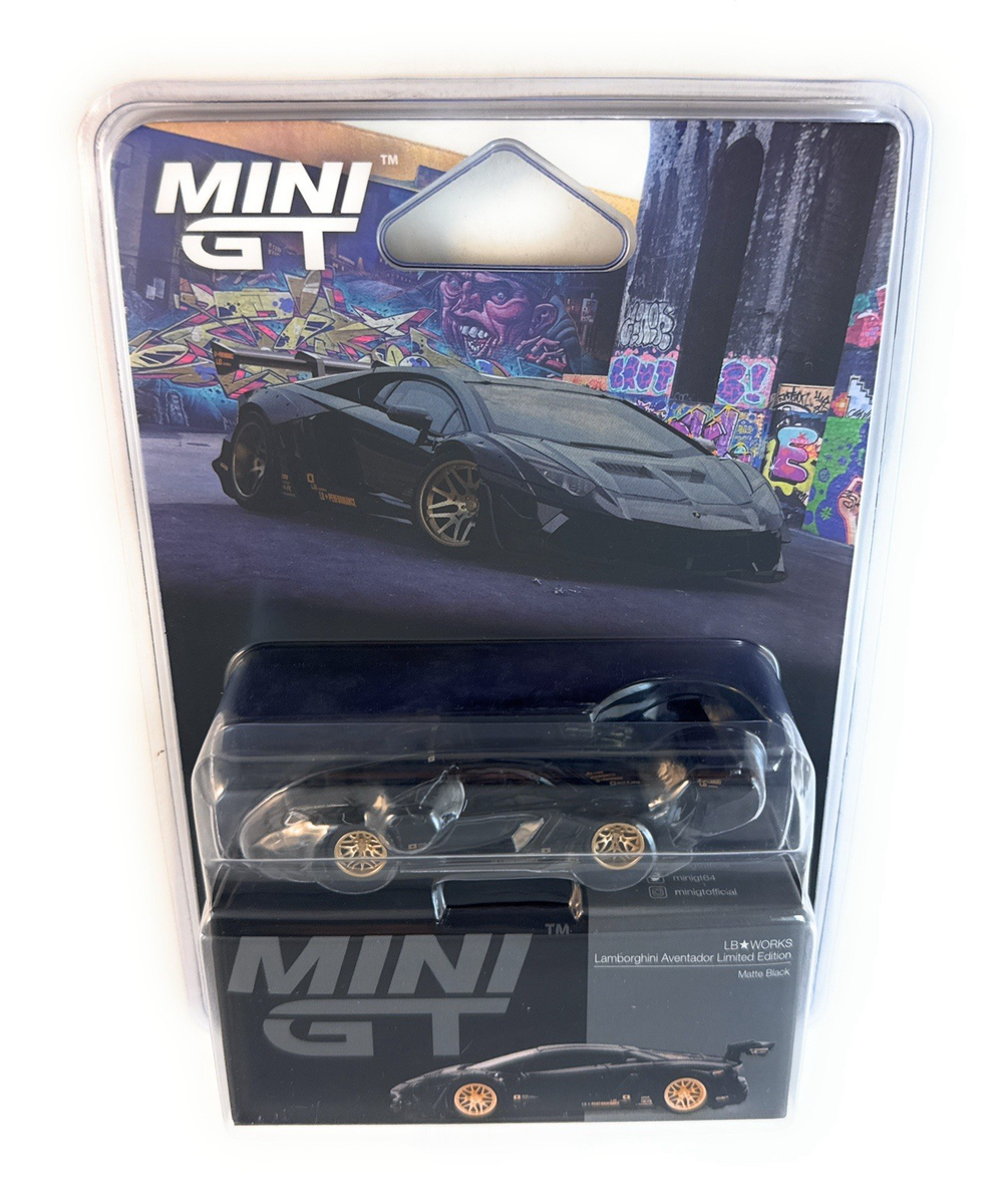 Mini GT LB WORK Lamborghini Aventador Matte Black 1:64 Blister
