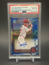 2022 Bowman Chrome 1st WON-BIN CHO Blue HTA Choice Refractor Auto /150 PSA 10