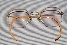 Antique B L BALGRIP TENSION 1/10 12K Gold Fill Rimless Eyeglasses Frames MTN-46