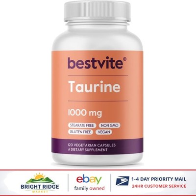 Vegetarian Taurine Capsules 1000mg for Cognitive and Eye Health Support