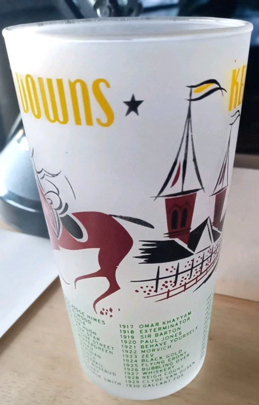 1956 Kentucky Derby Glass Two Stars Two Tails Churchill Downs Horse Racing - Image 4 of 4