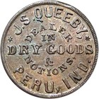 1863 Peru Indiana Civil War Token J S Queeby Sea Monster Serpent R6 — photo 2