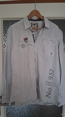 Tom Tailor Herrenhemd Gr. XXL weiß gestreift Baumwolle