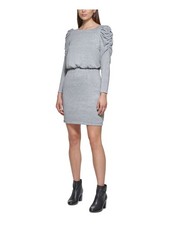 JESSICA HOWARD Womens Long Sleeve Above The Knee Blouson Dress