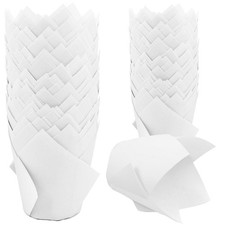 150 PCS White Tulip Cupcake Muffin Liners, Greaseproof Paper Baking Cups