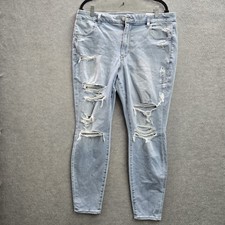 American Eagle Women Jeans 18 Light Blue Denim Jegging 5134 Curvy NWT