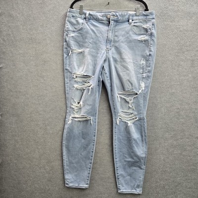 American Eagle Women Jeans 18 Light Blue Denim Jegging 5134 Curvy NWT