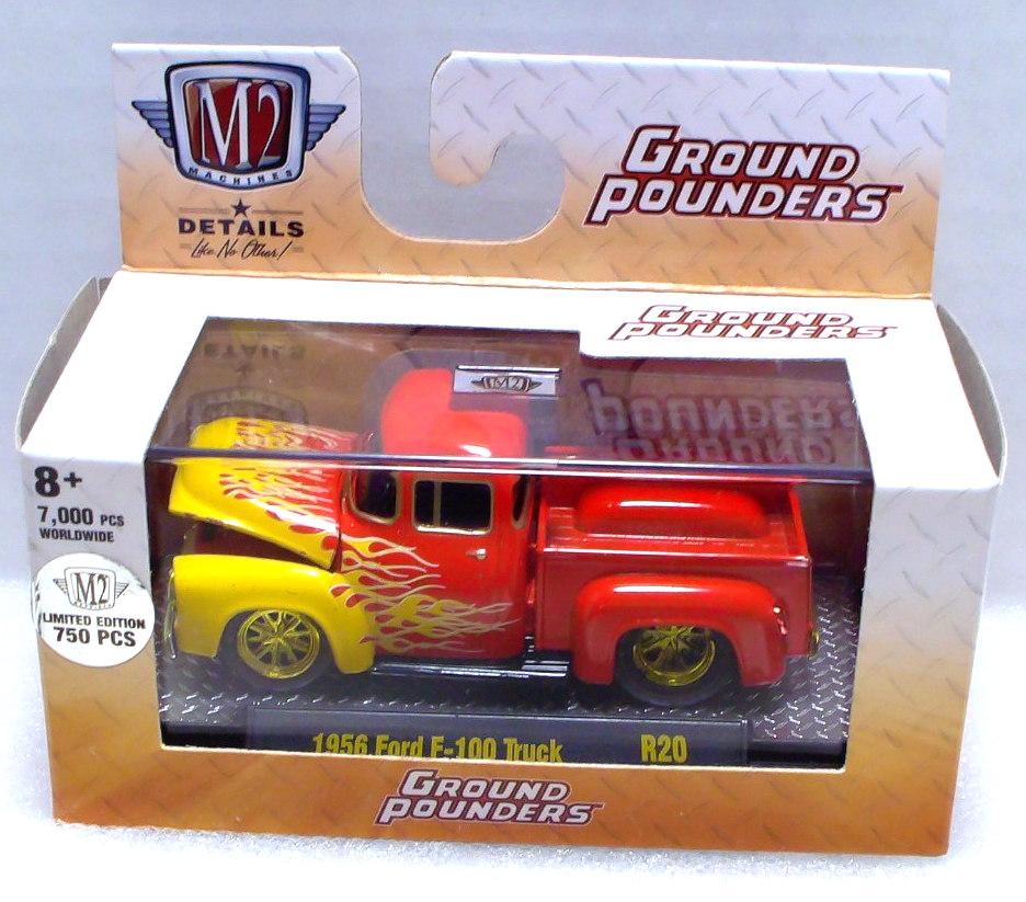 M2 Machines Ground Pounders Gold Chase 1956 Ford F-100 Truck 1:64 Diecast 1/750