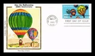 US COVER HOT AIR BALLOONING 200TH ANNIVERSARY FDC COLORANO SILK CACHET