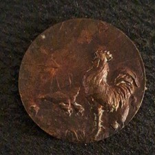 Médaille française bronze G. Espinasse Austrian Poultry Farm APT 1928 (coq)