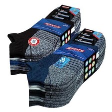 SOXCO Men's Ankle Socks 10-Pack Low Sports Cushioned Large Sporty Multicolor