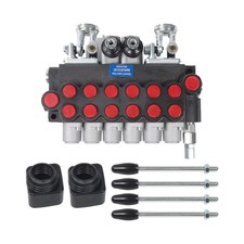 SAE 6 Spool 11 GPM Hydraulic Backhoe Directional Control Valve 2 Joysticks