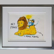 Udo Lindenberg Lions King UNIQUE Watercolor Museum Framed