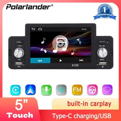 5'' Single 1 Din Car Radio CarPlay Android Auto Bluetooth Touch Screen MP5 Player