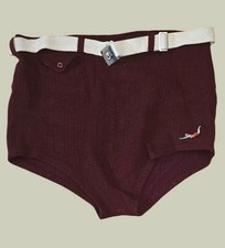 Jantzen Vintage 30s 40s Men's Sz40 Burgundy Wool Swim Shorts Trunk Diving Girl