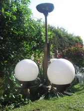 Original Antique Art Nouveau Deco Brass  3 GLOBE Ceiling Light Chandelier