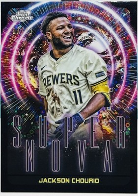 2025 Topps Cosmic Chrome Jackson Chourio Black Eclipse Super Nova SSP #S-13 7/10