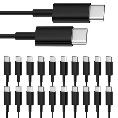 USB C to USB C Cable 20-Pack Bulk, 3ft Type C Charging and Data Cord Multipac...