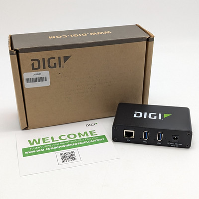 Digi Anywhere USB 2 Plus Remote USB 3.1 & Ethernet Hub (AW02G300) Black