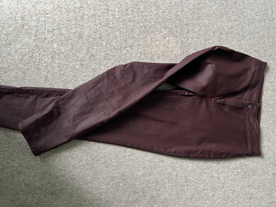 Mint Velvet Capri Straight Wax Burgundy Mulberry Trousers Jeans 12R Womens VGC - Image 3 of 4