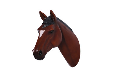 Hanging Chestnut Horse Head Statue Wall Mount Display Western Theme Decor Prop