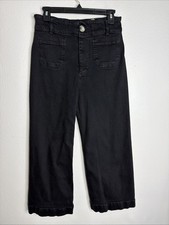 Maeve The Colette Pants Size 28 Cotton Wide Leg High Rise Black Pockets EUC