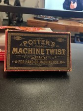 POTTER’s Machine Twist Thread Store Carton Vtg Dealer Cardboard Box Paper Label