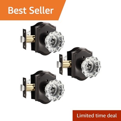 KNOBWELL Oil Rubbed Bronze Privacy Knobs 3 Pack