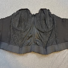 VTG Strapless Corset Bustier Bra Lacy 60s Pin UP Glam Waist Nip Long line 40D