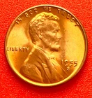 1955-S Lincoln Wheat Cent Penny GEM RD BU From an Original Bank Roll