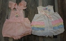 Vintage Baby Girl Pastel 3-6 Months Bubble Rompers Infant