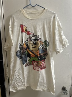 VTG 90s TAZ ''GONE GOLFING'' XL T-Shirt Graphic Print Looney Tunes FREE SHIP
