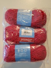 Premier Yarns Washi - Dishcloth Yarn - Color: Red - Lot of 3 - New in Bag