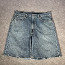 Vintage Levis 550 Jean Shorts Mens 36 Relaxed Fit Blue Denim Cotton Faded 2005