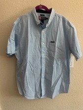 Ralph Lauren Chaps Blue White Checkered Short Sleeve Shirt Size L