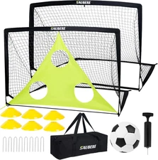 6X4 Ft Kids Soccer Goals for Backyard Set of 2- Portable Pop up Soccer Net for B