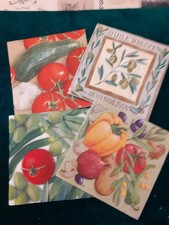 Lot de 4 Serviettes en papier  Légumes,tomates, Collage,atelier Creatif