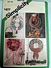 Simplicity 6615 Wreaths Holiday Christmas Fall Harvest Craft Sewing Pattern UC
